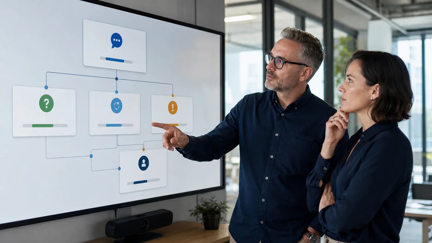 Support leaders reviewing a customer escalation decision path