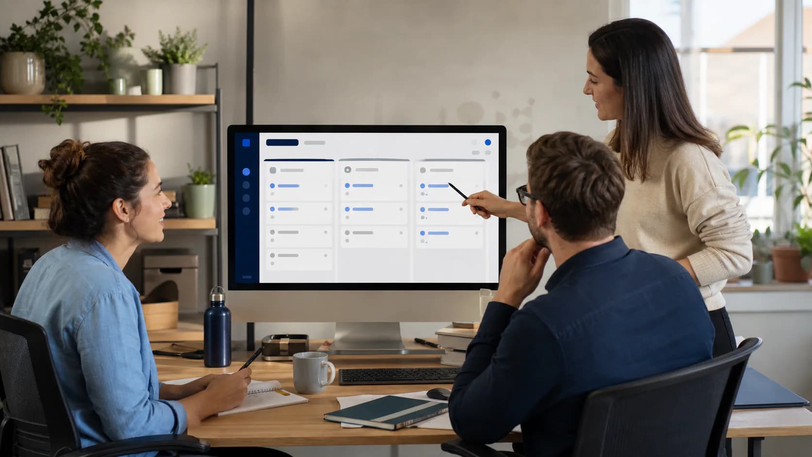 Team coordinating work from an organized shared inbox