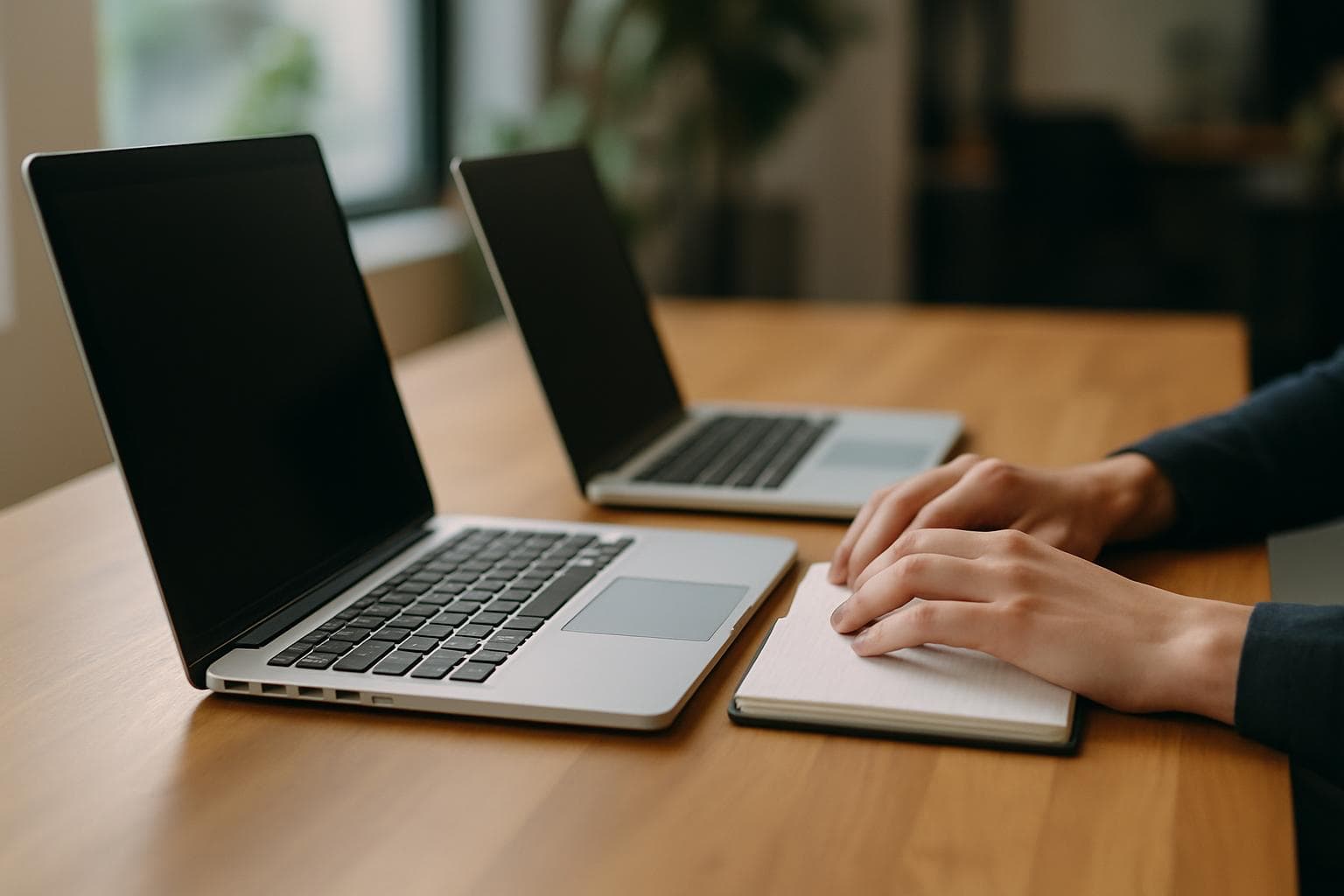 Professional comparing a fixed email template with a context-aware AI draft