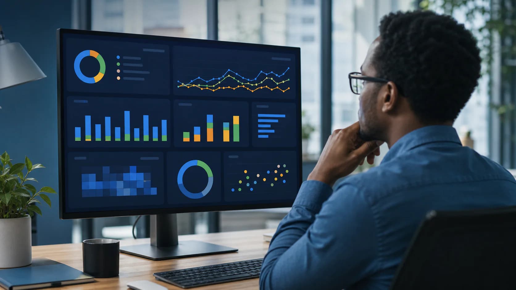 Small business owner calculating the return on an AI automation workflow