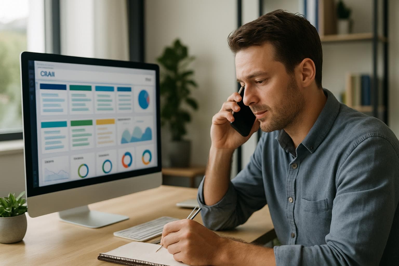 Sales team reviewing follow-up quality and meeting metrics on a dashboard