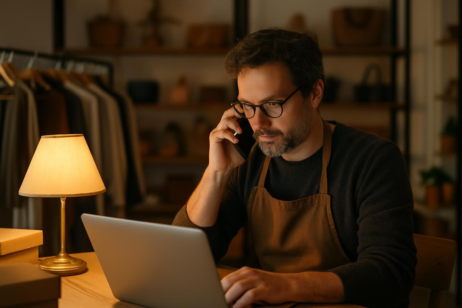 Small business owner batching social media work into a focused weekly session