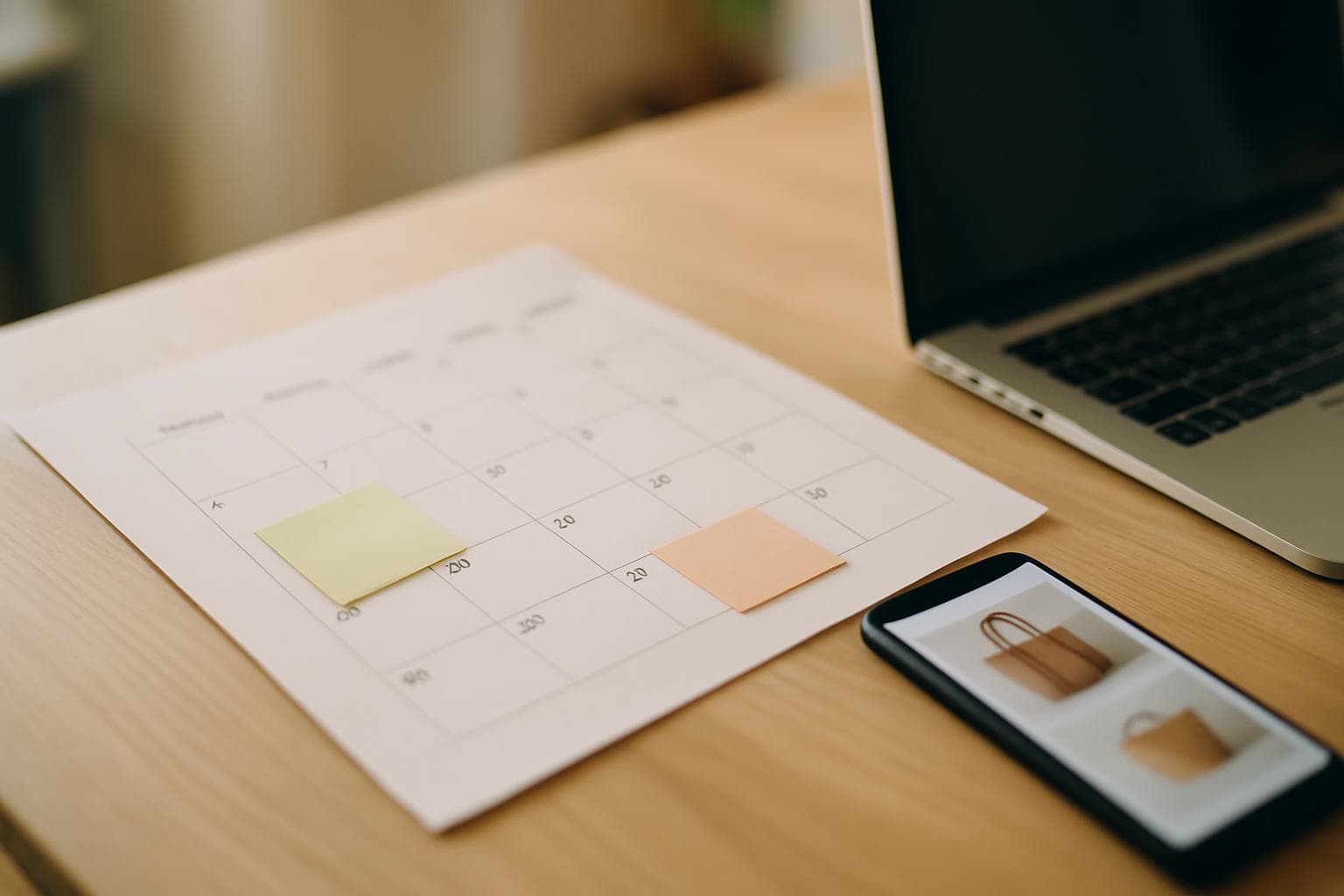 Marketing team building a social media content calendar around campaign goals
