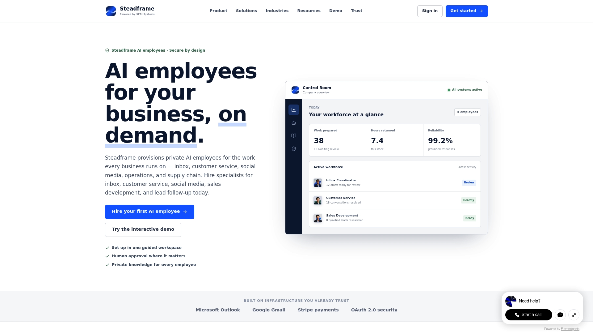 Steadframe AI employees